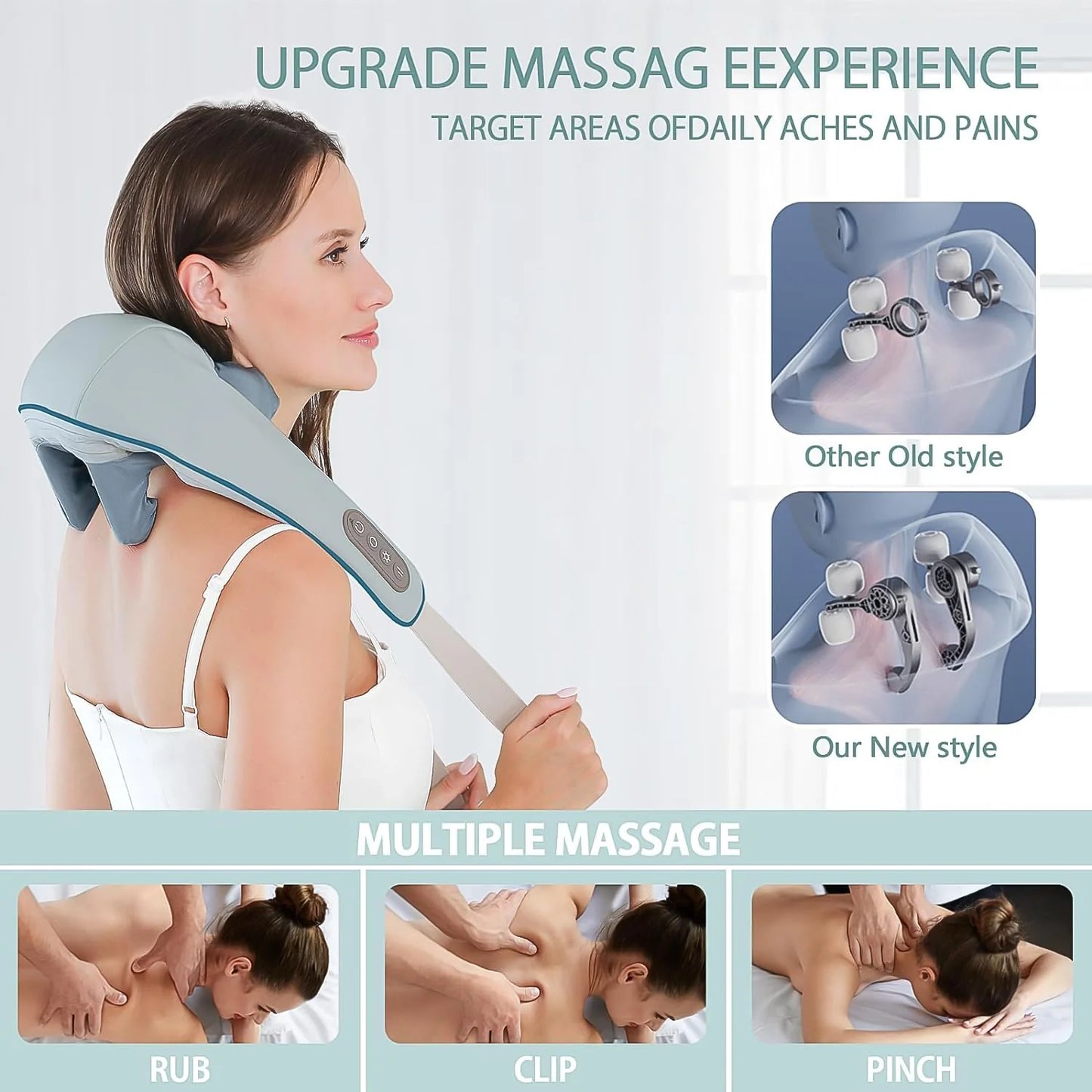 PulseThera™ 6D Shiatsu Neck, Back & Shoulder Massager | Cordless, Hands-Free Pain Relief