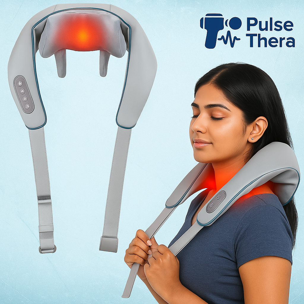 PulseThera™ 6D Shiatsu Neck, Back & Shoulder Massager | Cordless, Hands-Free Pain Relief